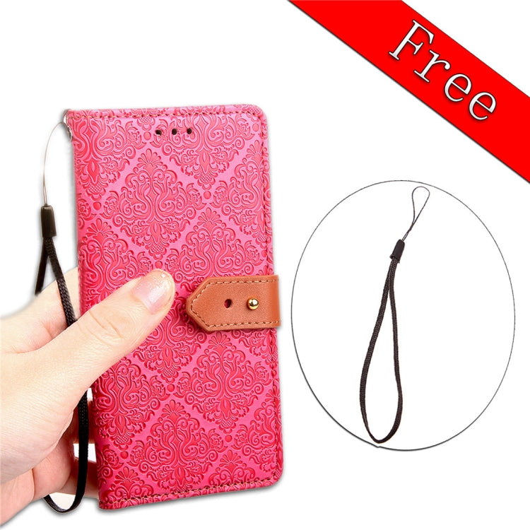 For Galaxy J5 (2017) / J530 ( EU Version) European Style Embossed  Horizontal Flip Leather Case with Holder & Card Slots & Wallet & Photo Frame & Lanyard
