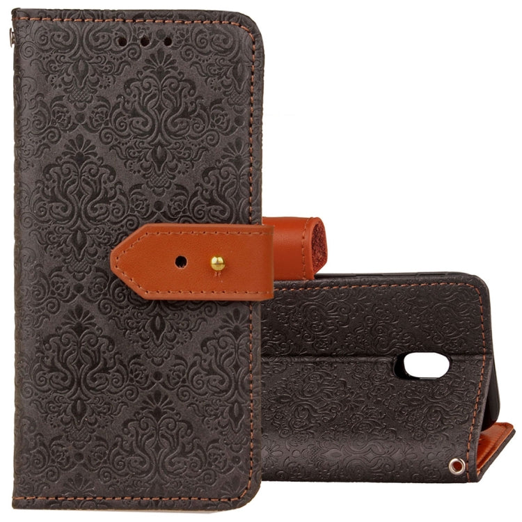 For Galaxy J7 (2017) / J730 ( EU Version) European Style Embossed Horizontal Flip Leather Case with Holder & Card Slots & Wallet & Photo Frame & Lanyard