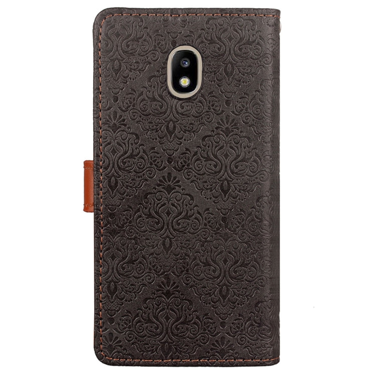 For Galaxy J7 (2017) / J730 ( EU Version) European Style Embossed Horizontal Flip Leather Case with Holder & Card Slots & Wallet & Photo Frame & Lanyard