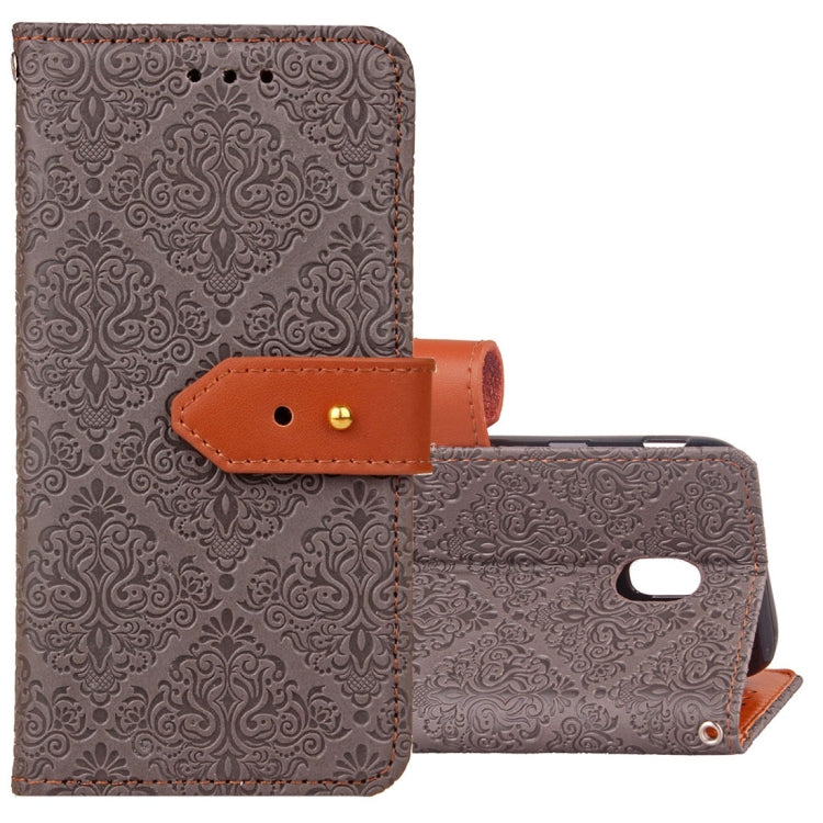 For Galaxy J7 (2017) / J730 ( EU Version) European Style Embossed Horizontal Flip Leather Case with Holder & Card Slots & Wallet & Photo Frame & Lanyard