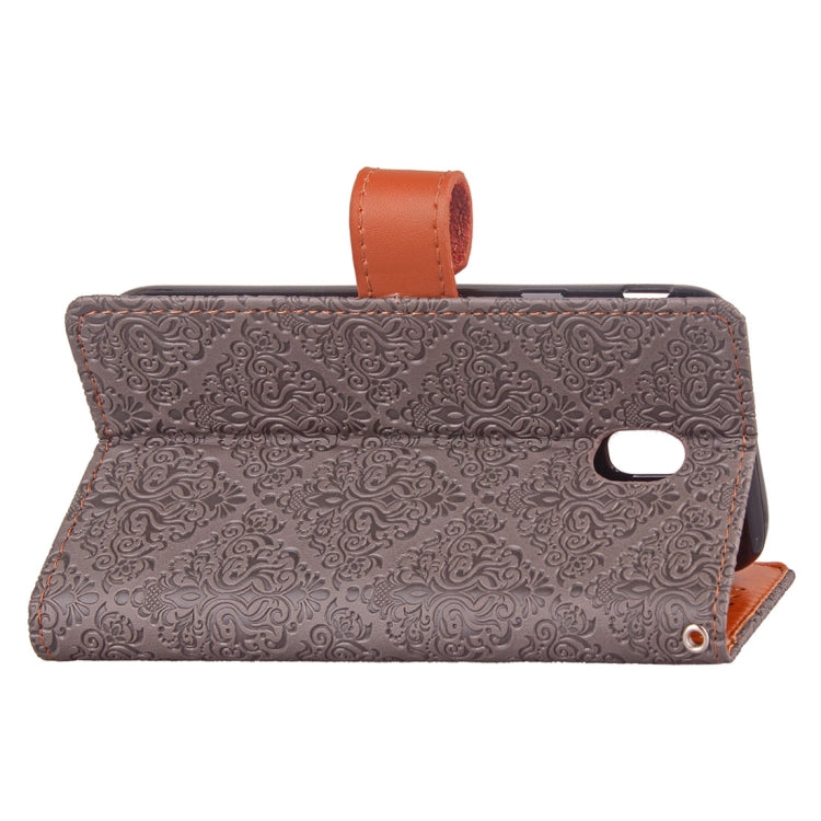 For Galaxy J7 (2017) / J730 ( EU Version) European Style Embossed Horizontal Flip Leather Case with Holder & Card Slots & Wallet & Photo Frame & Lanyard