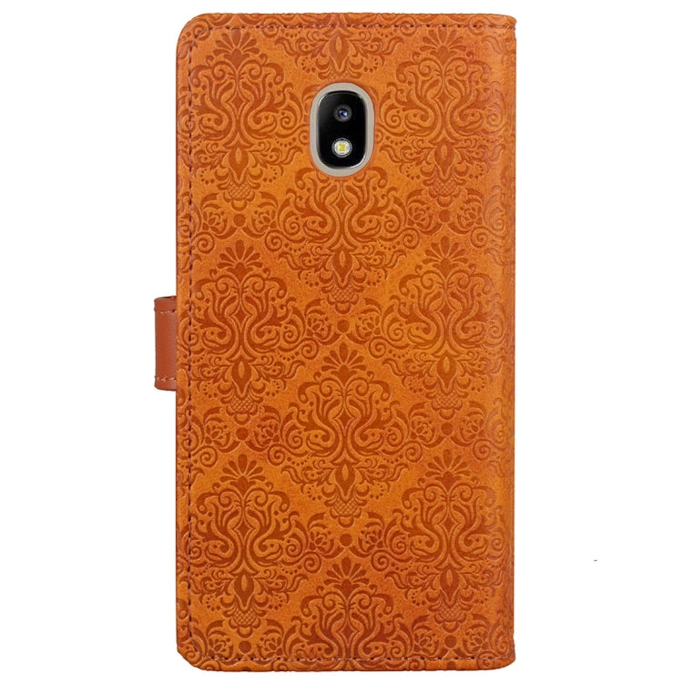 For Galaxy J7 (2017) / J730 ( EU Version) European Style Embossed Horizontal Flip Leather Case with Holder & Card Slots & Wallet & Photo Frame & Lanyard