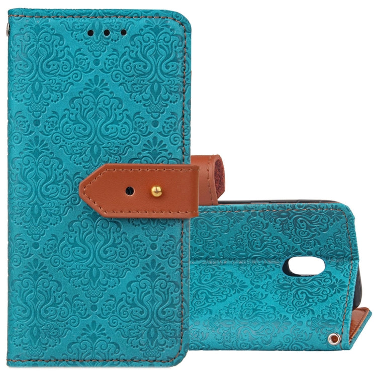 For Galaxy J7 (2017) / J730 ( EU Version) European Style Embossed Horizontal Flip Leather Case with Holder & Card Slots & Wallet & Photo Frame & Lanyard