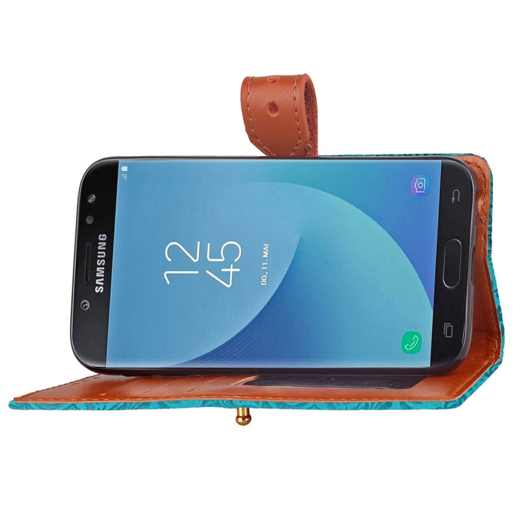For Galaxy J7 (2017) / J730 ( EU Version) European Style Embossed Horizontal Flip Leather Case with Holder & Card Slots & Wallet & Photo Frame & Lanyard