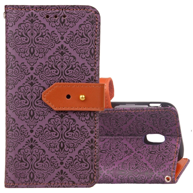 For Galaxy J7 (2017) / J730 ( EU Version) European Style Embossed Horizontal Flip Leather Case with Holder & Card Slots & Wallet & Photo Frame & Lanyard