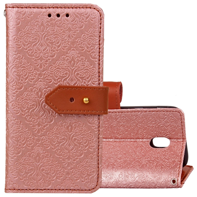 For Galaxy J7 (2017) / J730 ( EU Version) European Style Embossed Horizontal Flip Leather Case with Holder & Card Slots & Wallet & Photo Frame & Lanyard