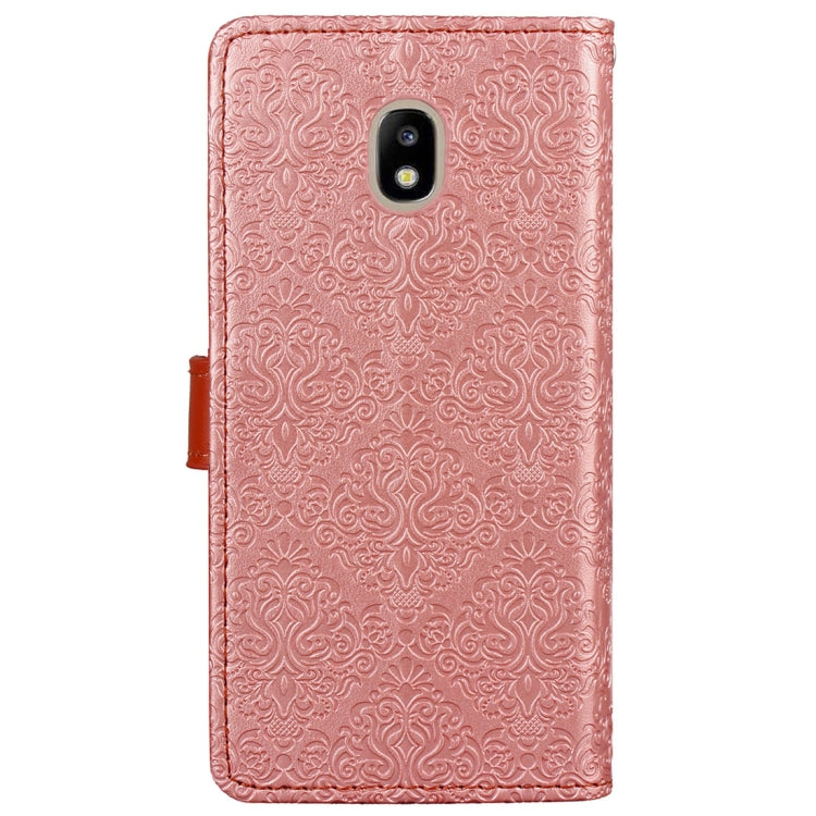 For Galaxy J7 (2017) / J730 ( EU Version) European Style Embossed Horizontal Flip Leather Case with Holder & Card Slots & Wallet & Photo Frame & Lanyard