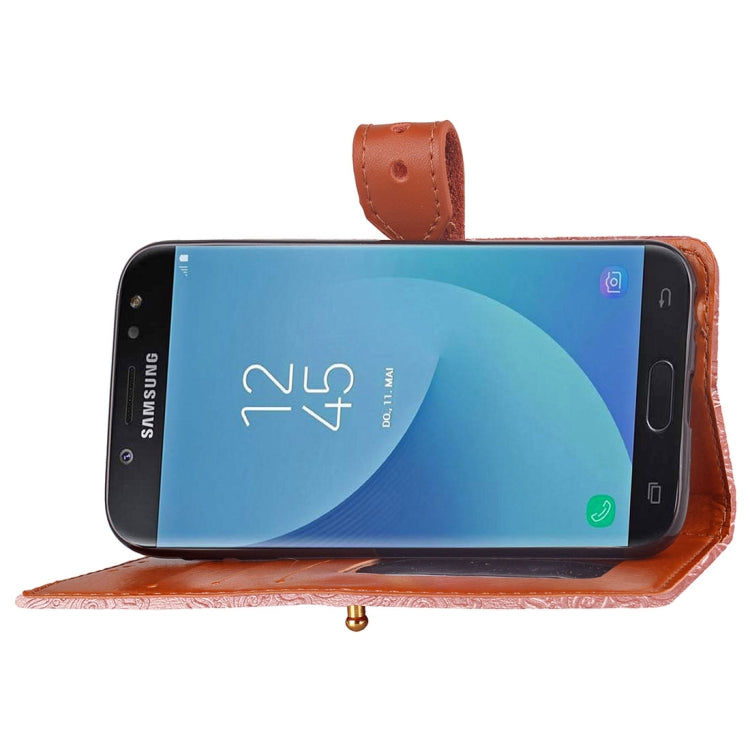 For Galaxy J7 (2017) / J730 ( EU Version) European Style Embossed Horizontal Flip Leather Case with Holder & Card Slots & Wallet & Photo Frame & Lanyard