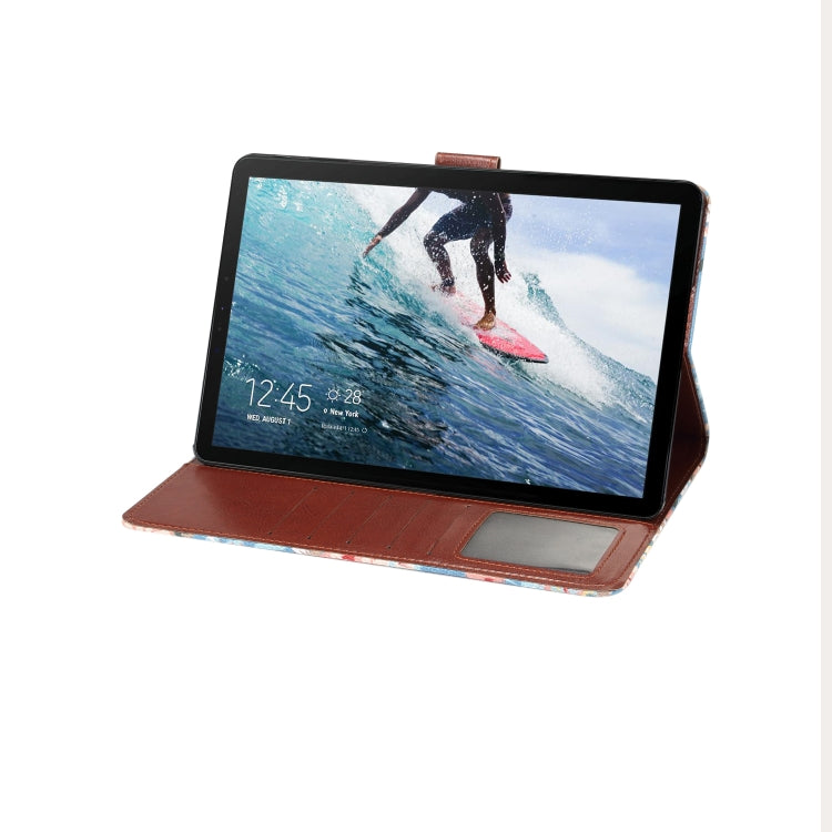 Dibase Flower Pattern Horizontal Flip PU Leather Case for Galaxy Tab S4 10.5 / T830, with Holder & Card Slot