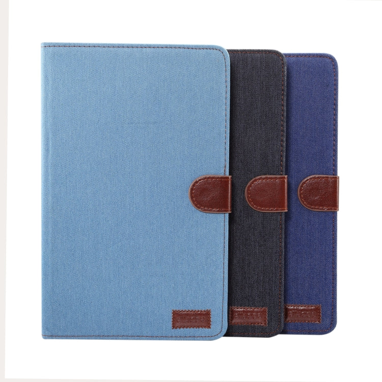 Dibase Denim Texture Horizontal Flip PU Leather Case for Galaxy Tab S4 10.5 / T830, with Holder & Card Slot (Blue)