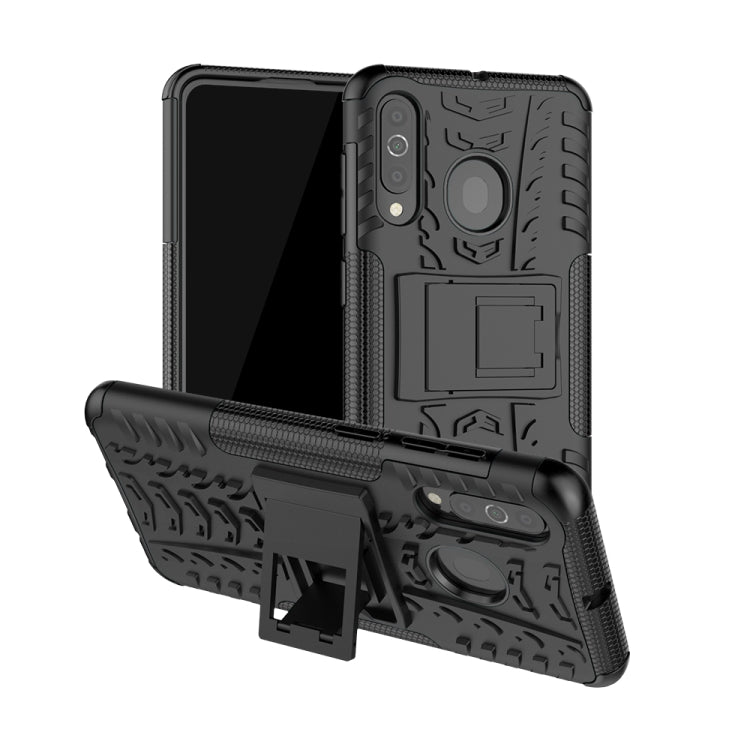 Shockproof  PC + TPU Tire Pattern Case for Galaxy A60, with Holder