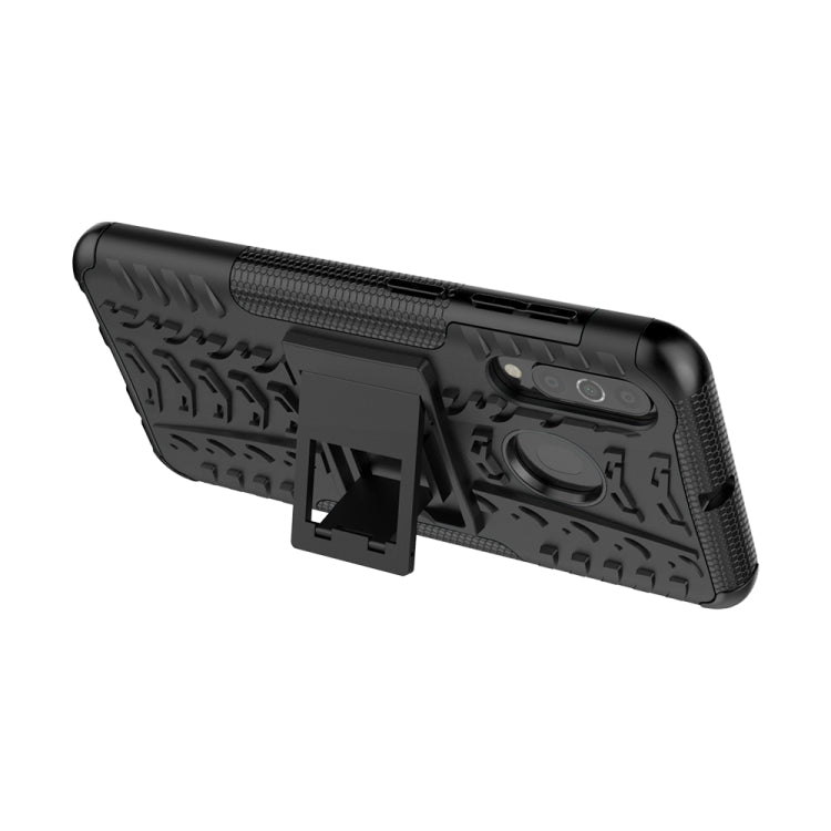 Shockproof  PC + TPU Tire Pattern Case for Galaxy A60, with Holder