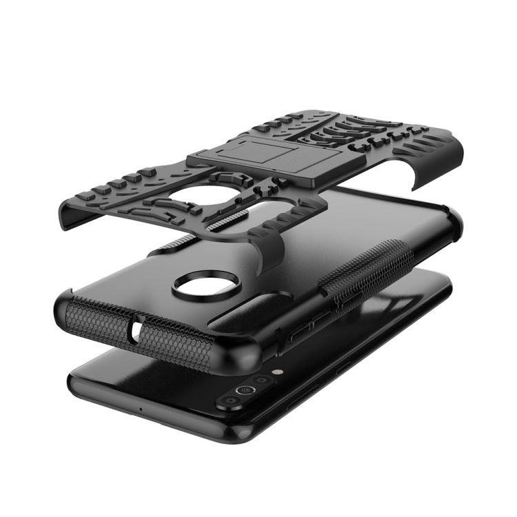 Shockproof  PC + TPU Tire Pattern Case for Galaxy A60, with Holder