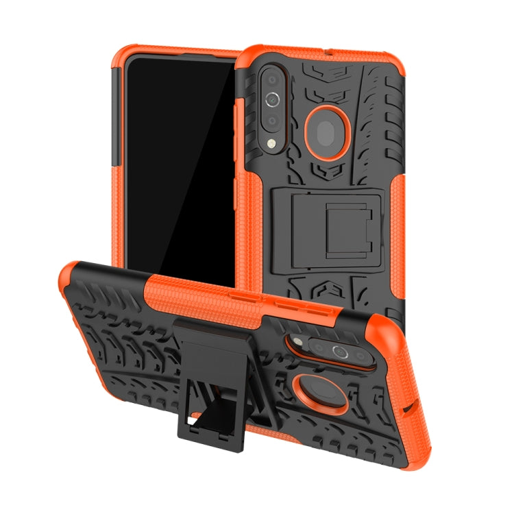 Shockproof  PC + TPU Tire Pattern Case for Galaxy A60, with Holder