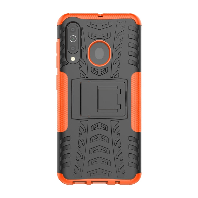 Shockproof  PC + TPU Tire Pattern Case for Galaxy A60, with Holder