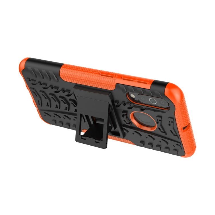 Shockproof  PC + TPU Tire Pattern Case for Galaxy A60, with Holder