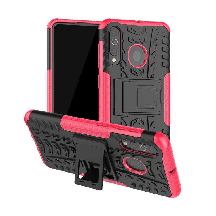 Shockproof  PC + TPU Tire Pattern Case for Galaxy A60, with Holder