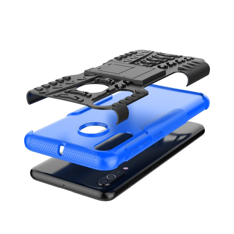 Shockproof  PC + TPU Tire Pattern Case for Galaxy A60, with Holder