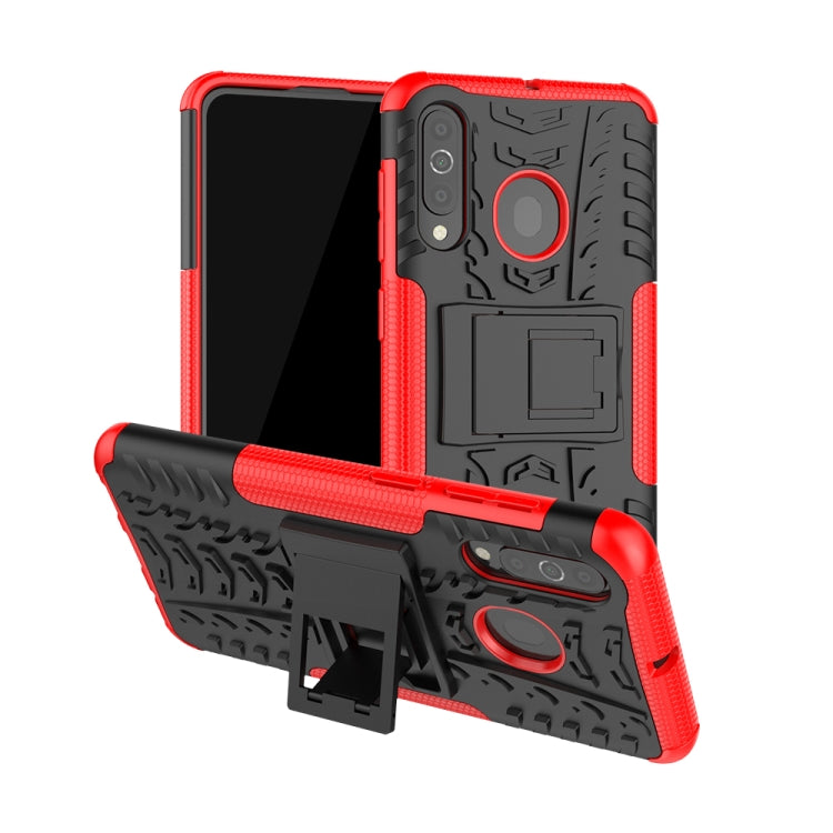 Shockproof  PC + TPU Tire Pattern Case for Galaxy A60, with Holder