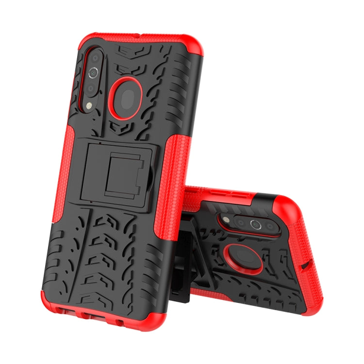 Shockproof  PC + TPU Tire Pattern Case for Galaxy A60, with Holder