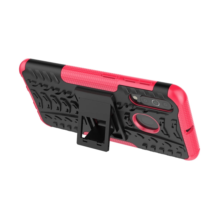 Shockproof  PC + TPU Tire Pattern Case for Galaxy A60, with Holder