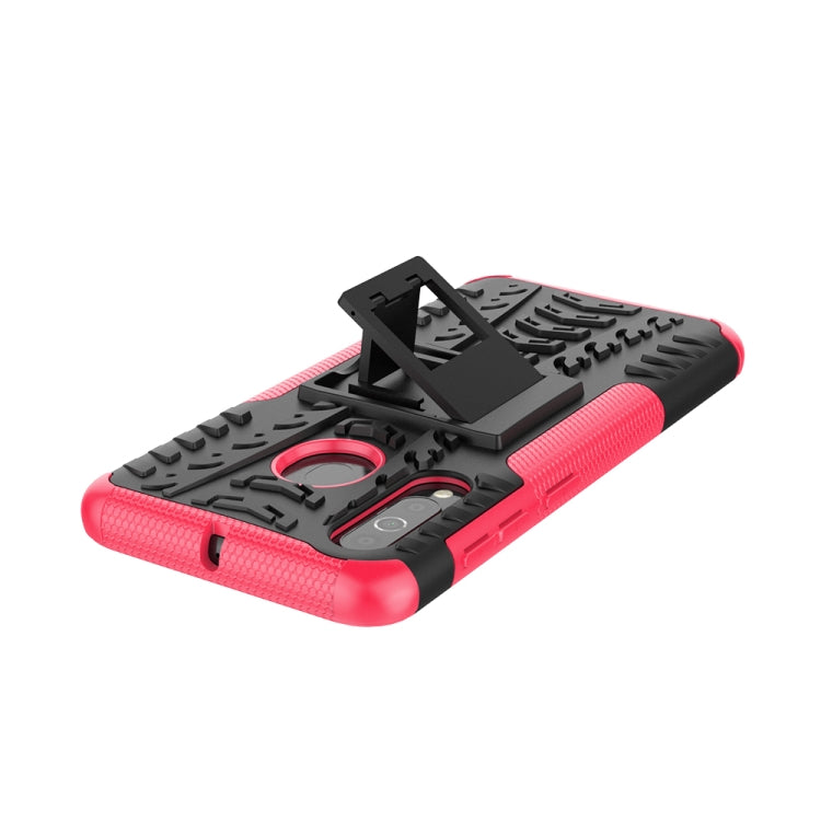 Shockproof  PC + TPU Tire Pattern Case for Galaxy A60, with Holder