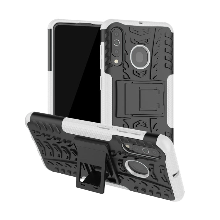 Shockproof  PC + TPU Tire Pattern Case for Galaxy A60, with Holder