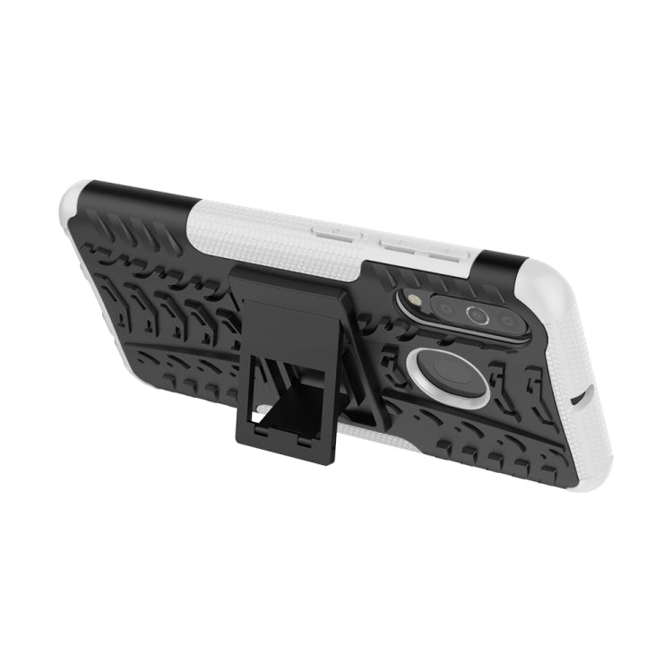 Shockproof  PC + TPU Tire Pattern Case for Galaxy A60, with Holder
