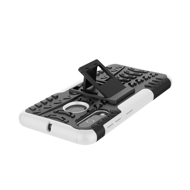 Shockproof  PC + TPU Tire Pattern Case for Galaxy A60, with Holder