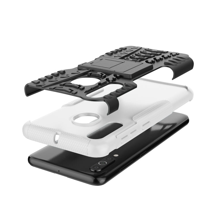Shockproof  PC + TPU Tire Pattern Case for Galaxy A60, with Holder
