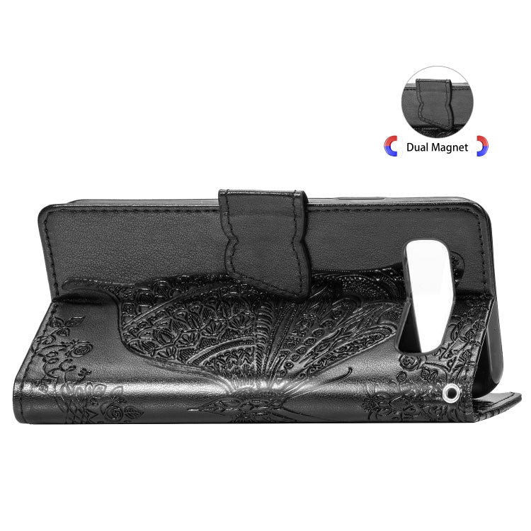 Butterfly Love Flowers Embossing Horizontal Flip Leather Case for Galaxy S10+, with Holder & Card Slots & Wallet & Lanyard
