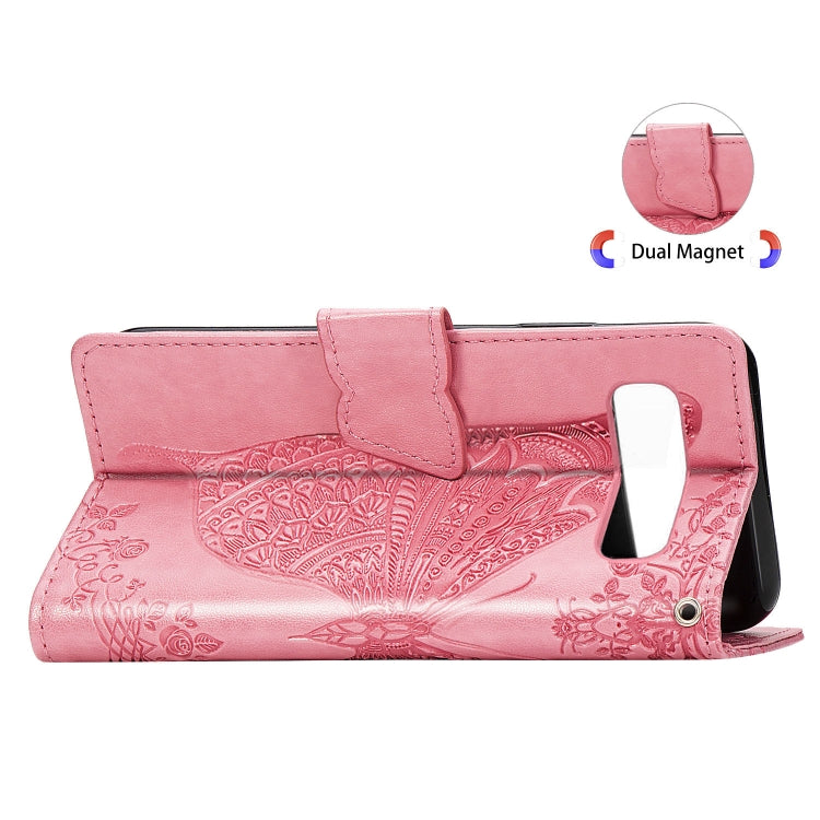 Butterfly Love Flowers Embossing Horizontal Flip Leather Case for Galaxy S10+, with Holder & Card Slots & Wallet & Lanyard