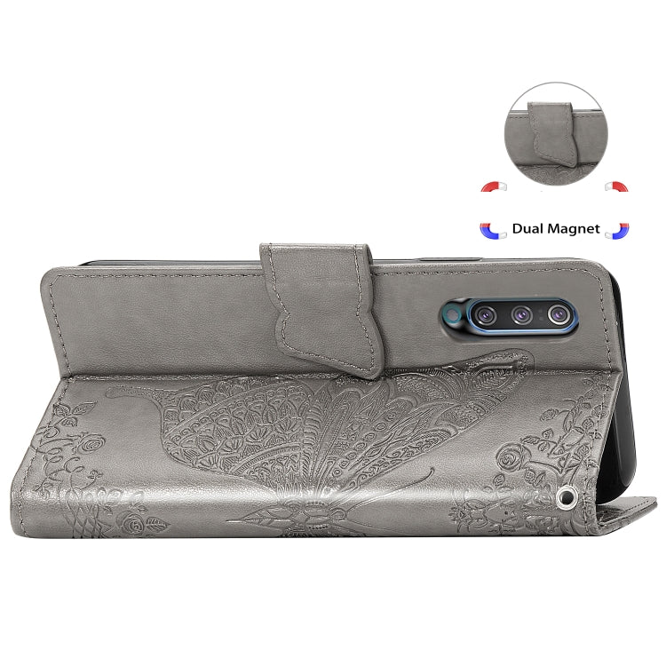 Butterfly Love Flowers Embossing Horizontal Flip Leather Case for Galaxy A50, with Holder & Card Slots & Wallet & Lanyard
