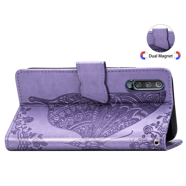 Butterfly Love Flowers Embossing Horizontal Flip Leather Case for Galaxy A50, with Holder & Card Slots & Wallet & Lanyard