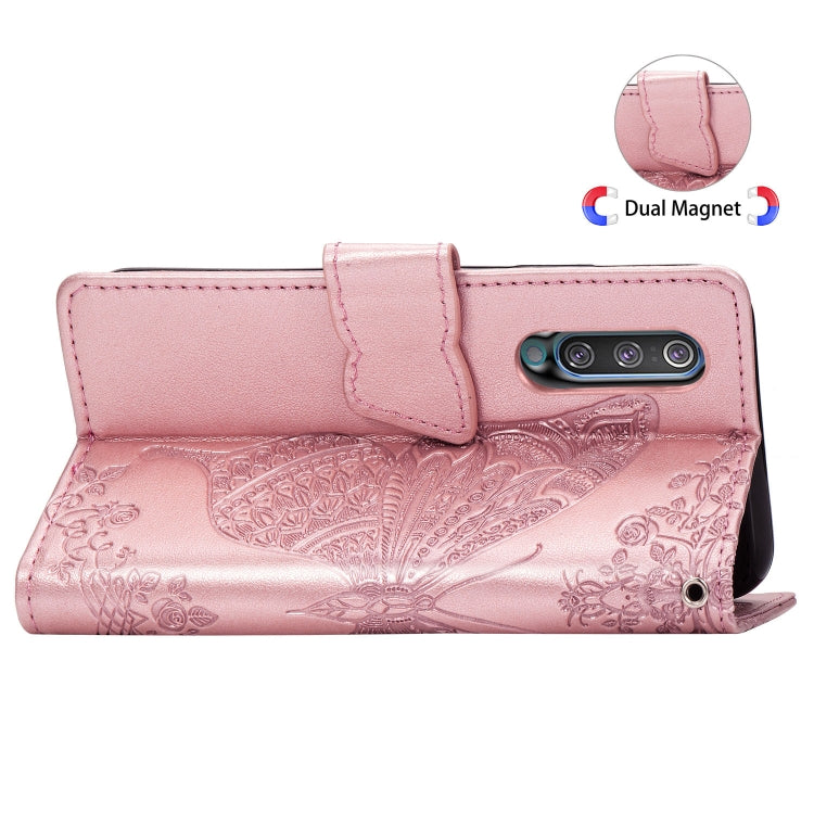 Butterfly Love Flowers Embossing Horizontal Flip Leather Case for Galaxy A50, with Holder & Card Slots & Wallet & Lanyard