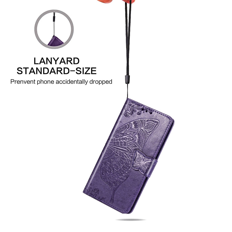 Butterfly Love Flowers Embossing Horizontal Flip Leather Case for Galaxy A70, with Holder & Card Slots & Wallet & Lanyard