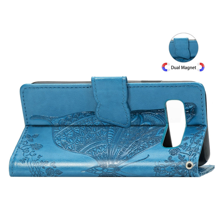 Butterfly Love Flowers Embossing Horizontal Flip Leather Case for Galaxy S10e, with Holder & Card Slots & Wallet & Lanyard