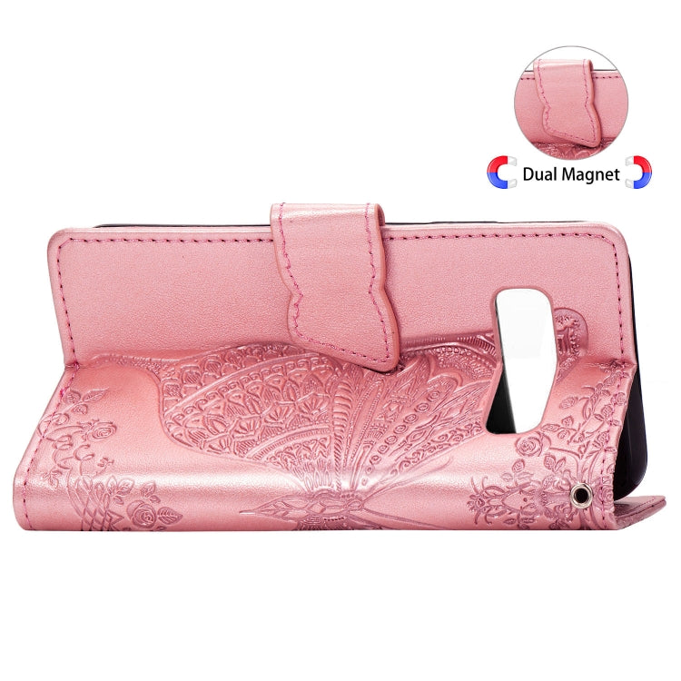 Butterfly Love Flowers Embossing Horizontal Flip Leather Case for Galaxy S10e, with Holder & Card Slots & Wallet & Lanyard