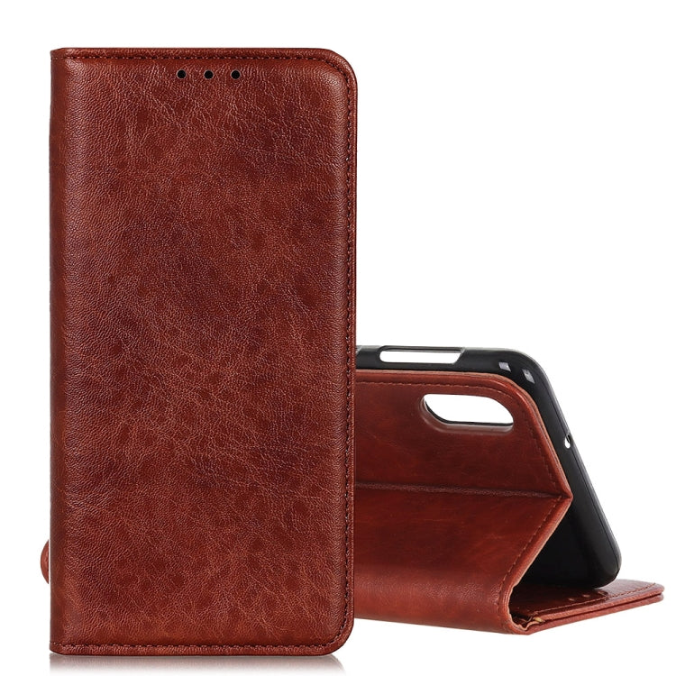 Magnetic Retro Crazy Horse Texture Horizontal Flip Leather Case for Galaxy A50, with Holder & Card Slots & Photo Frame