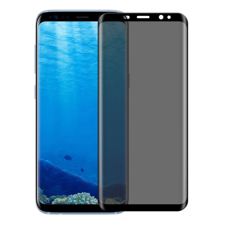 For Galaxy S8 / G950 0.3mm 9H Surface Hardness 3D Curved Privacy Anti-glare Silk-screen Full Screen Tempered Glass Screen Protector