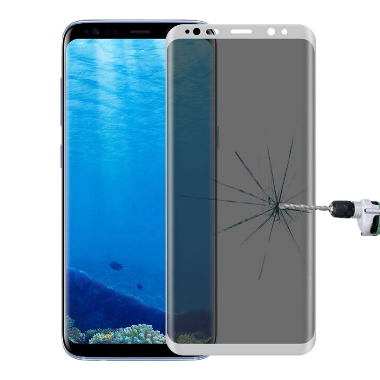 For Galaxy S8+ / G9550 0.3mm 9H Surface Hardness 3D Curved Privacy Anti-glare Silk-screen Full Screen Tempered Glass Screen Protector