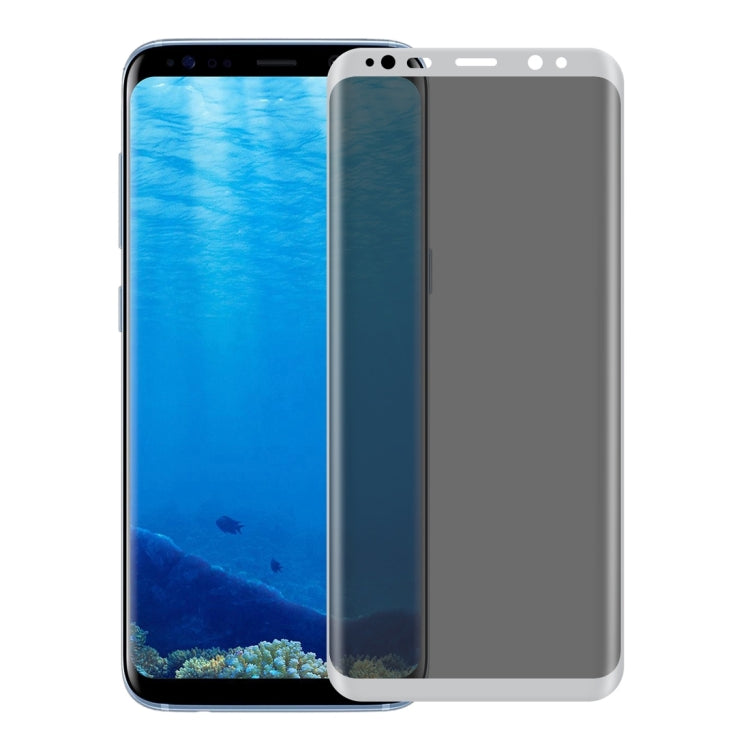 For Galaxy S8+ / G9550 0.3mm 9H Surface Hardness 3D Curved Privacy Anti-glare Silk-screen Full Screen Tempered Glass Screen Protector