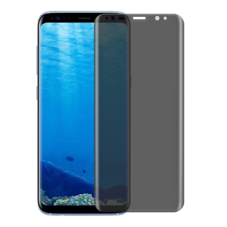For Galaxy S8+ / G9550 0.3mm 9H Surface Hardness 3D Curved Privacy Anti-glare Silk-screen Full Screen Tempered Glass Screen Protector