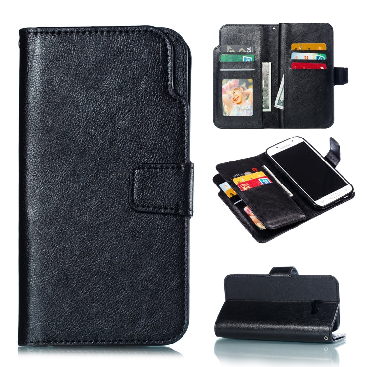 Litchi Texture Horizontal Flip Leather Case for Galaxy A5 (2017), with Holder & Nine Card Slots & Wallet