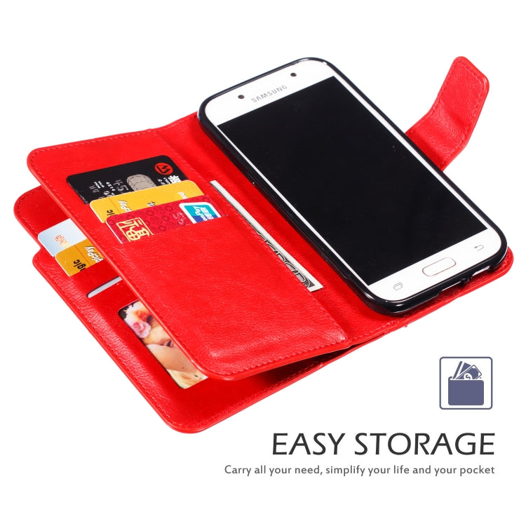 Litchi Texture Horizontal Flip Leather Case for Galaxy A5 (2017), with Holder & Nine Card Slots & Wallet