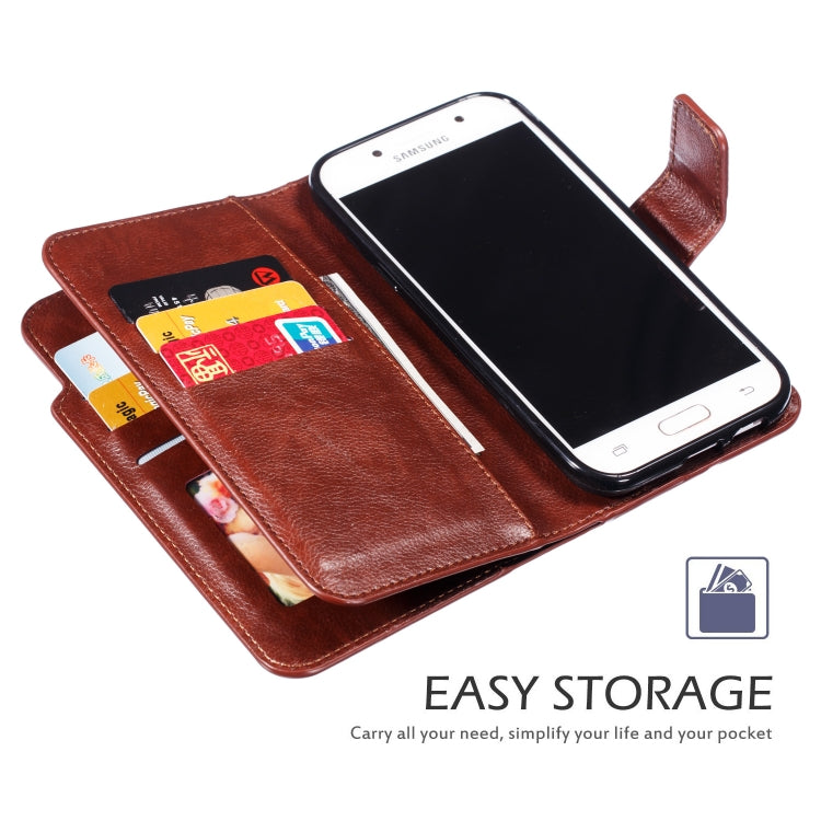 Litchi Texture Horizontal Flip Leather Case for Galaxy A5 (2017), with Holder & Nine Card Slots & Wallet
