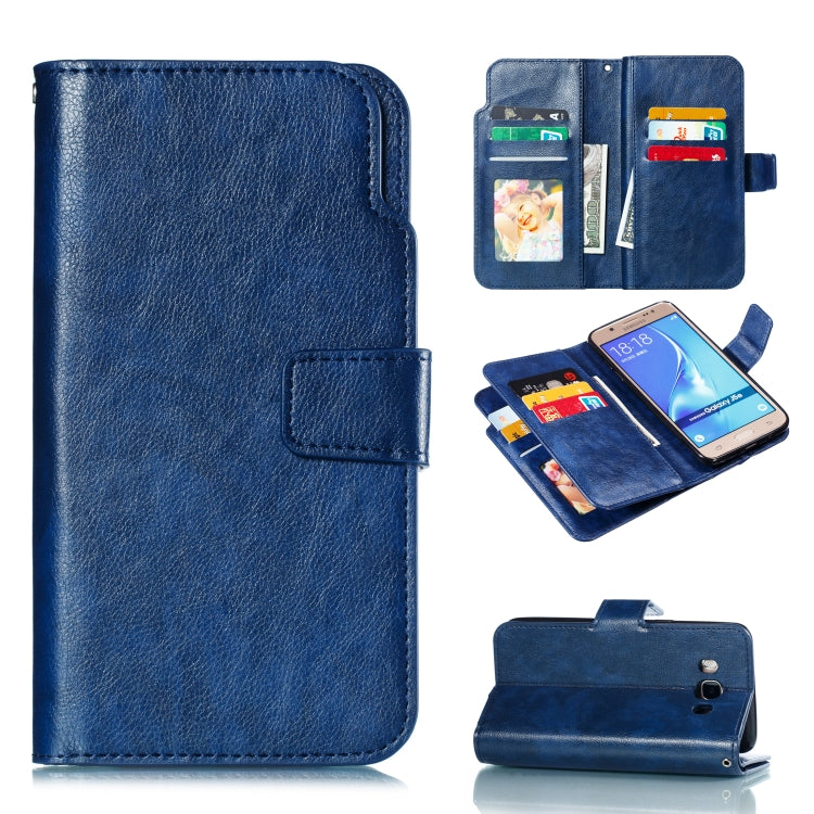 Litchi Texture Horizontal Flip Leather Case for Galaxy J510, with Holder & Nine Card Slots & Wallet