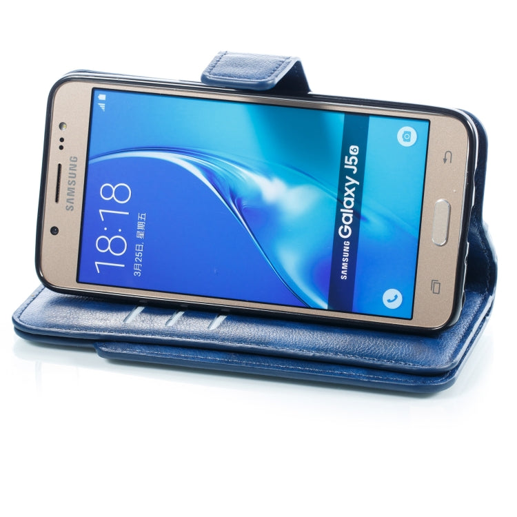 Litchi Texture Horizontal Flip Leather Case for Galaxy J510, with Holder & Nine Card Slots & Wallet