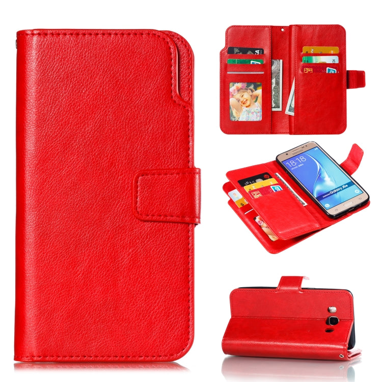 Litchi Texture Horizontal Flip Leather Case for Galaxy J510, with Holder & Nine Card Slots & Wallet