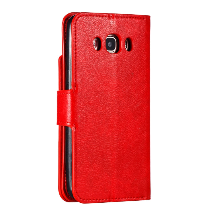 Litchi Texture Horizontal Flip Leather Case for Galaxy J510, with Holder & Nine Card Slots & Wallet